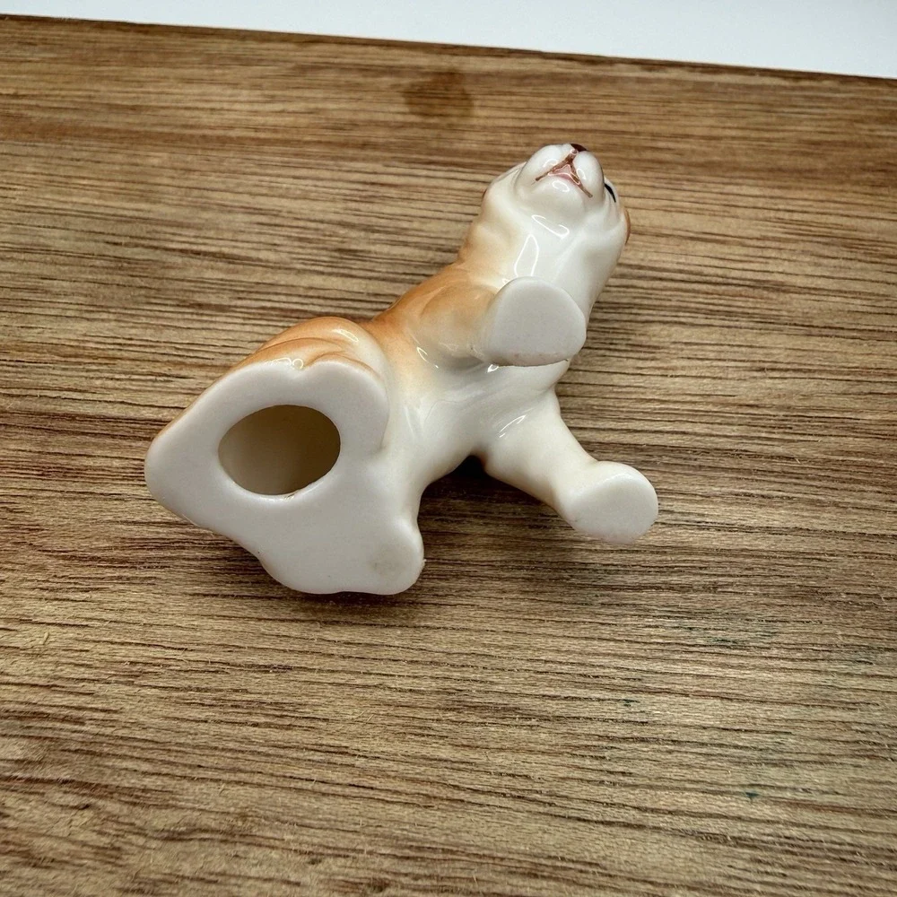 Vintage Boxer Dog Puppy Ceramic Figurine Miniature Trinket Shelf